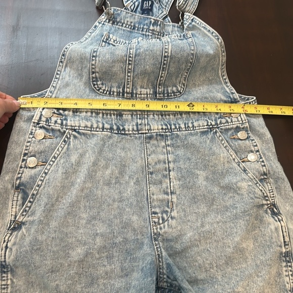Gap Distressed Denim Short Overalls Shortalls Size S - Picture 5 of 17